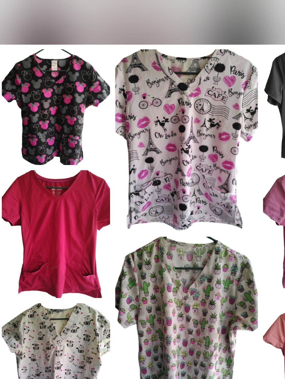 Bundle 8 Medium Scrub Tops